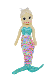 Cotton Candy - 45cm ALICE Teal/Rainbow Flip Sequinned Tail Mermaid