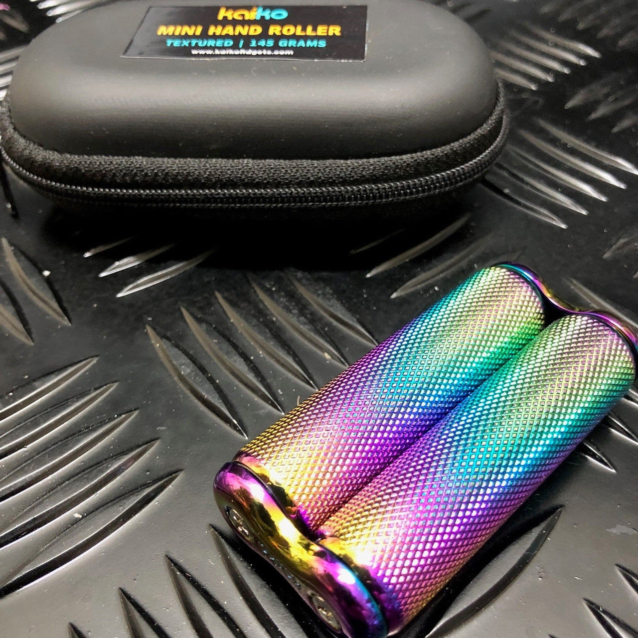 Kaiko Fidgets - Textured Oil Slick Mini Hand Roller in Black Carry Case