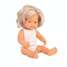 Miniland Doll 38cm - Caucasian Girl, Blonde