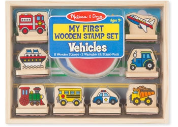 Melissa & Doug - My First Wooden Stamp Set – Vehicles