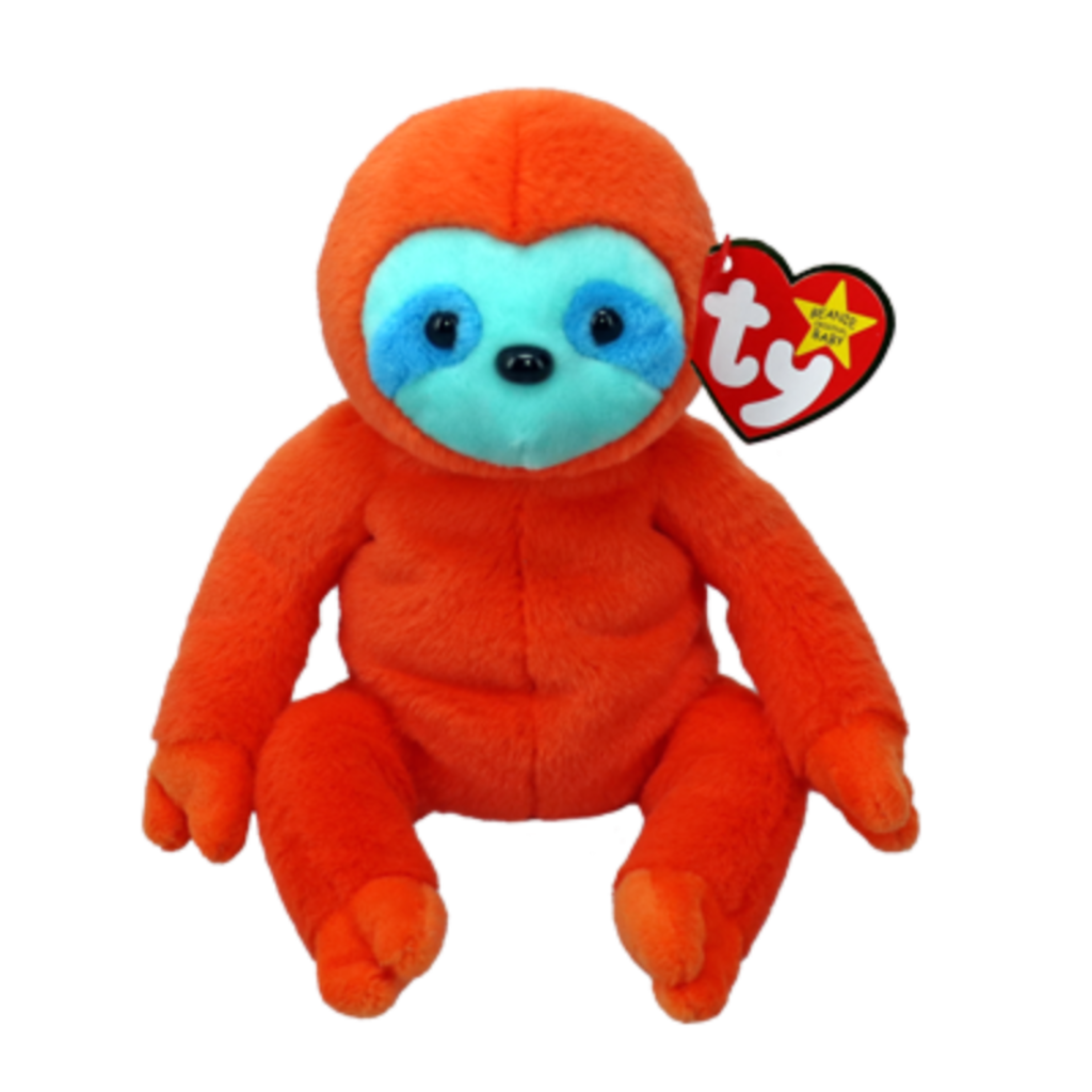 Molasses the Orange Sloth Ty Beanie Boo soft plush toy shown front-on against a plain white background