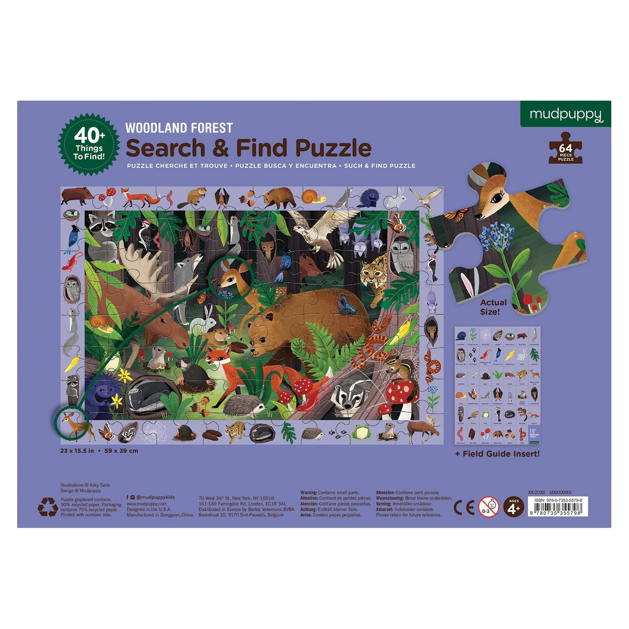 Mudpuppy Search & Find Observation Puzzle - Woodland Forest 64pc