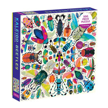 Mudpuppy Kaleido Beetles 500 piece family jigsaw puzzle featuring colourful beetle artwork