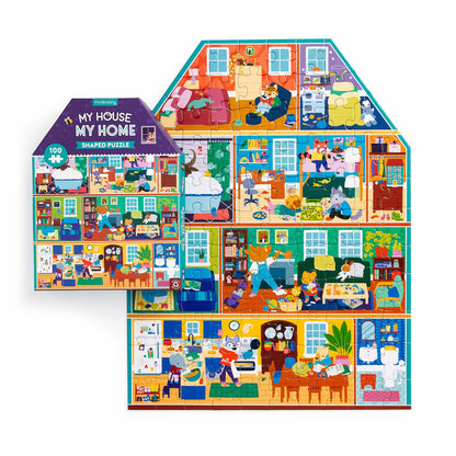 Mudpuppy - 100pc My House, My Home Shaped Puzzle