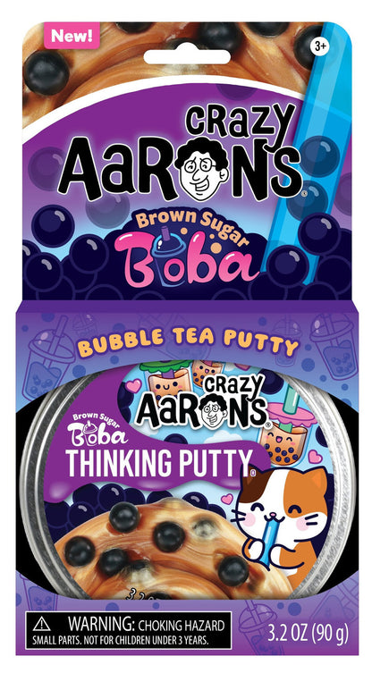 Crazy Aaron's  Thinking Putty - Brown Sugar Boba - 4" Tin