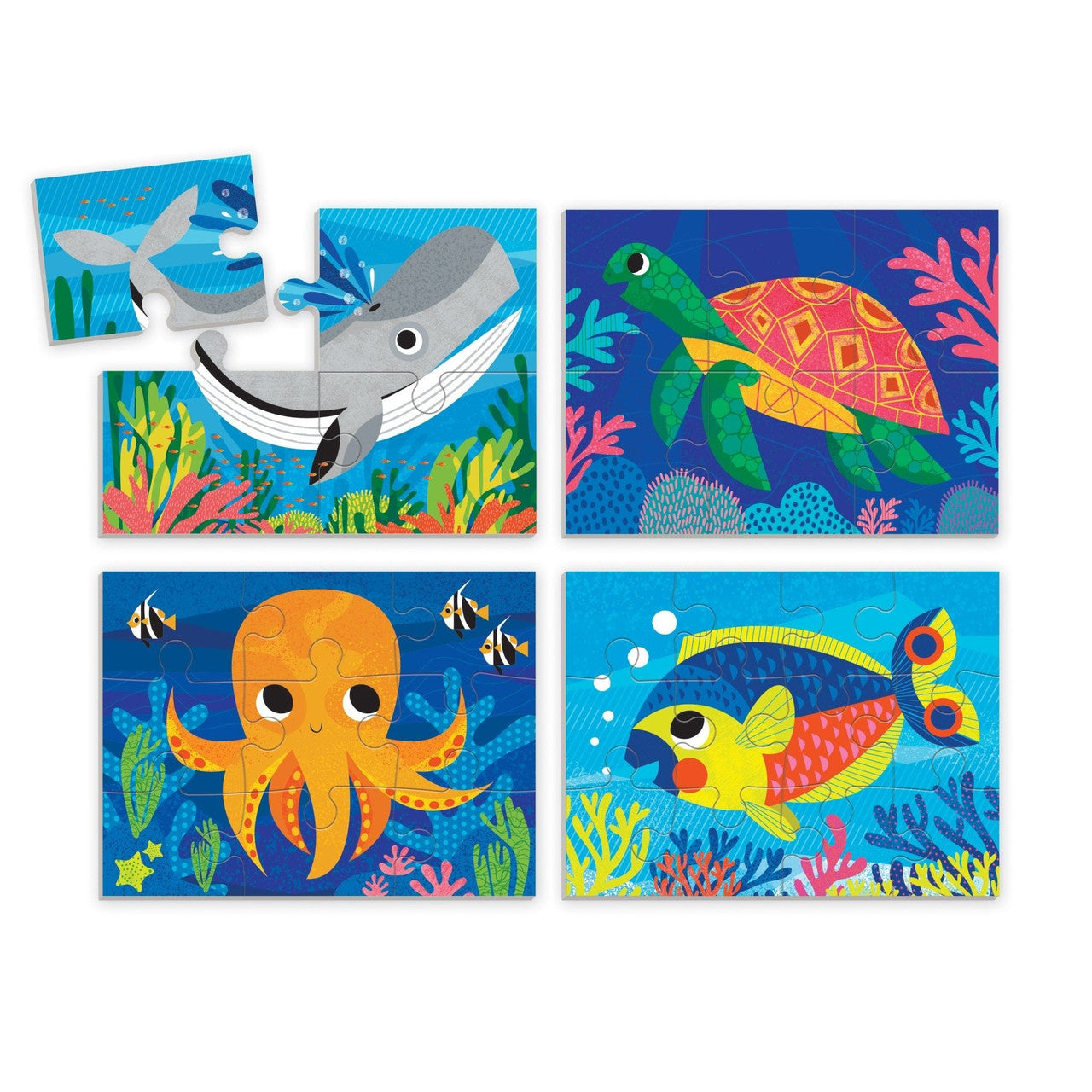 Mudpuppy 4 In A Box Progressive Puzzles – Ocean Friends