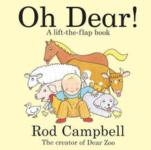 Oh Dear 40th Anniversary board book by Rod Campbell with interactive lift the flap farm story