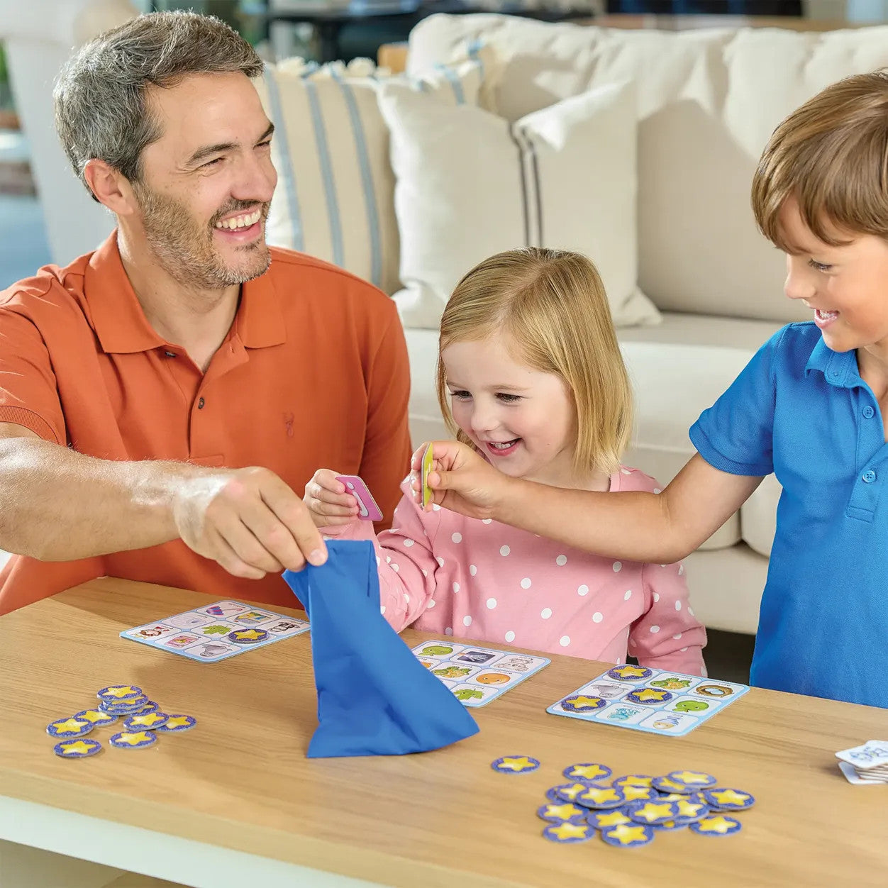Orchard Toys Alphabet Bingo educational letter matching game for kids with colourful alphabet boards and picture cards.