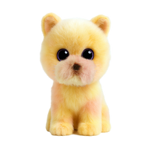 Palmer the Yellow Pomeranian Ty Beanie Boo plush toy photographed front-on on a plain white background