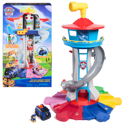PAW Patrol My Size Lookout Tower playset with Chase vehicle lights sounds and launcher