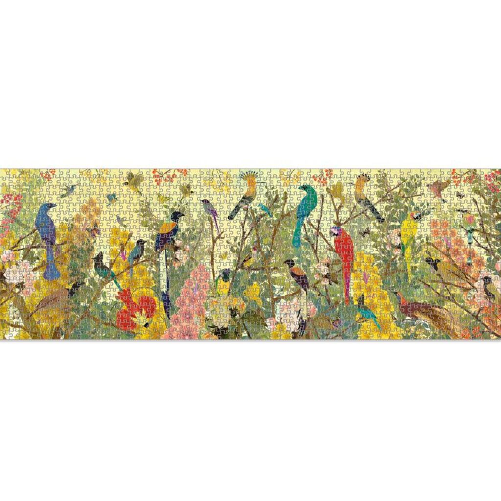 full-size poster included with Djeco Peaceful Birds 1000-piece Gallery jigsaw puzzle for assembly reference