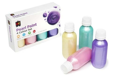 Educational Colours - Pearl Rainbow Paint 100ml Set of 4
