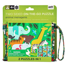 Petit Collage - Animal Menagerie 2-sided Puzzle 49pc
