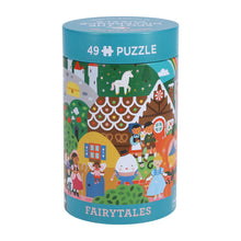 Petit Collage Spot the Difference Fairy Tales 49 piece children's puzzle in storage tin
