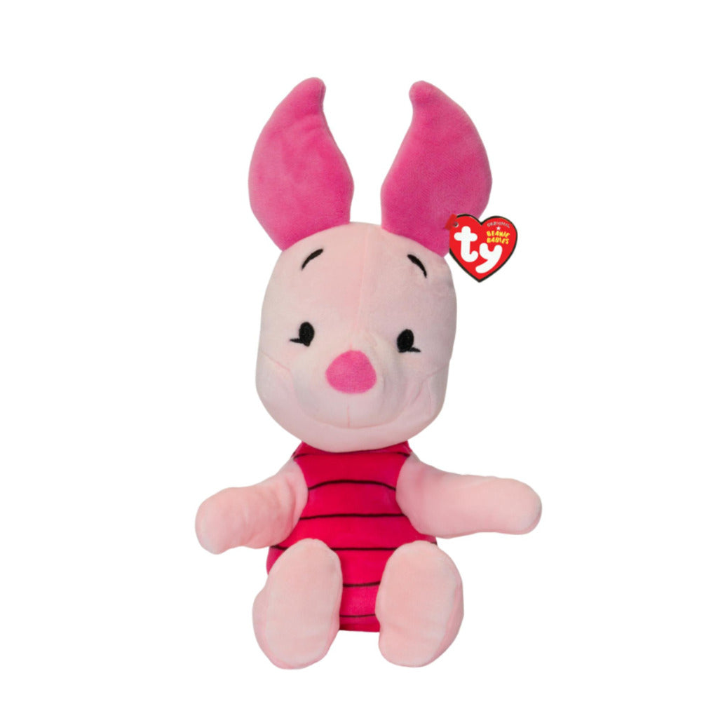 Front view of the Piglet Ty Beanie Boo soft plush toy shown front-on against a white studio background