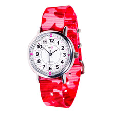 EasyRead 12/24 Hour Time Teacher Watch - Pink Camo Strap with White Face