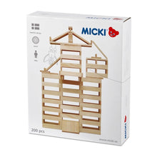 Micki - Wooden Natural Building Planks, 200 pcs