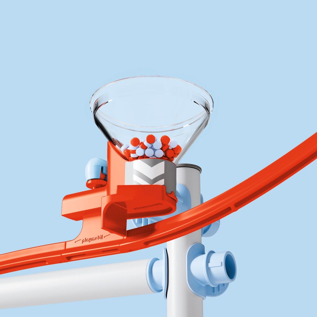 Close-up of the screw clamp securing Sky Trails track to the edge of a table or desk