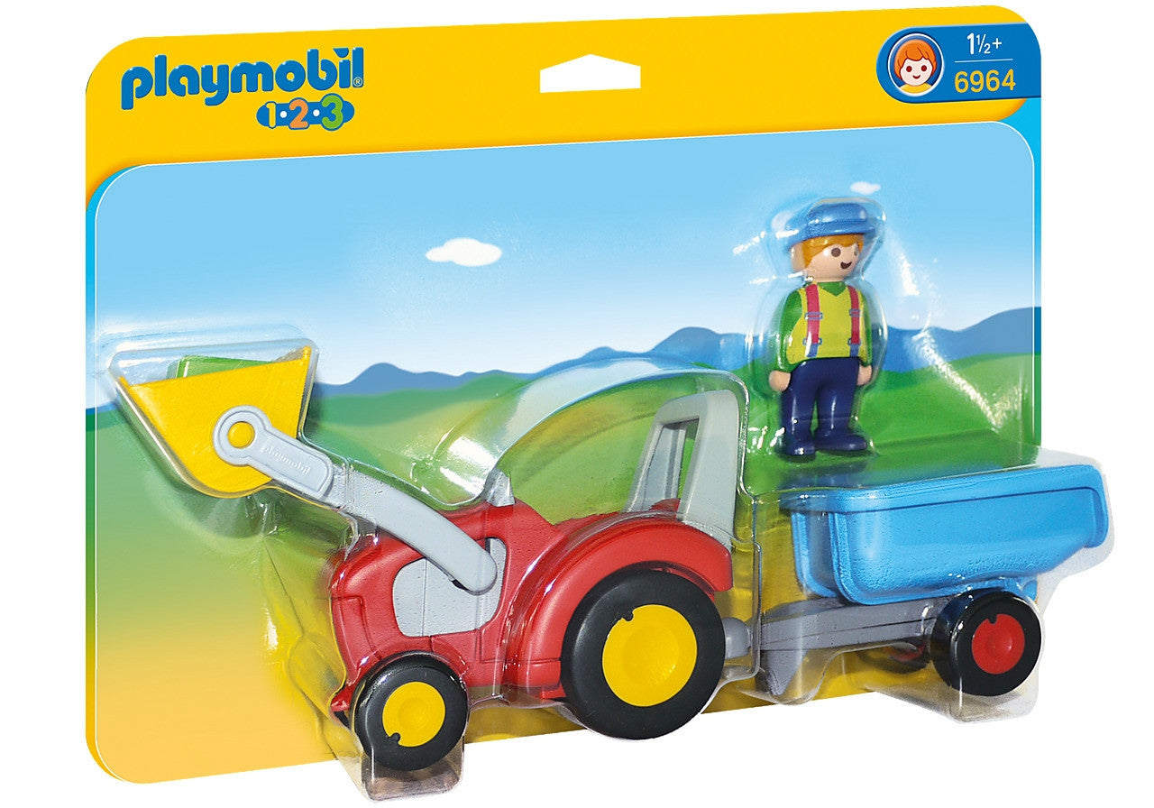 Playmobil - 1.2.3 Tractor With Trailer 6964