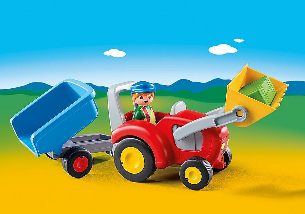 Playmobil - 1.2.3 Tractor With Trailer 6964  **Damaged Packaging**