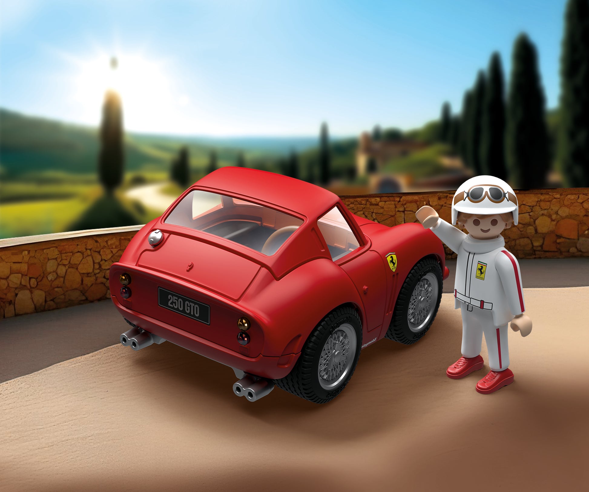 PLAYMOBIL x Ferrari 250 GTO 71856 classic red Ferrari model car with PLAYMOBIL driver figure