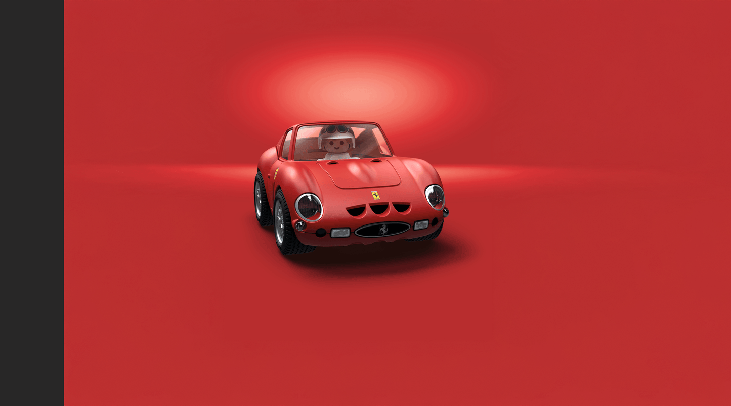 PLAYMOBIL x Ferrari 250 GTO 71856 classic red Ferrari model car with PLAYMOBIL driver figure