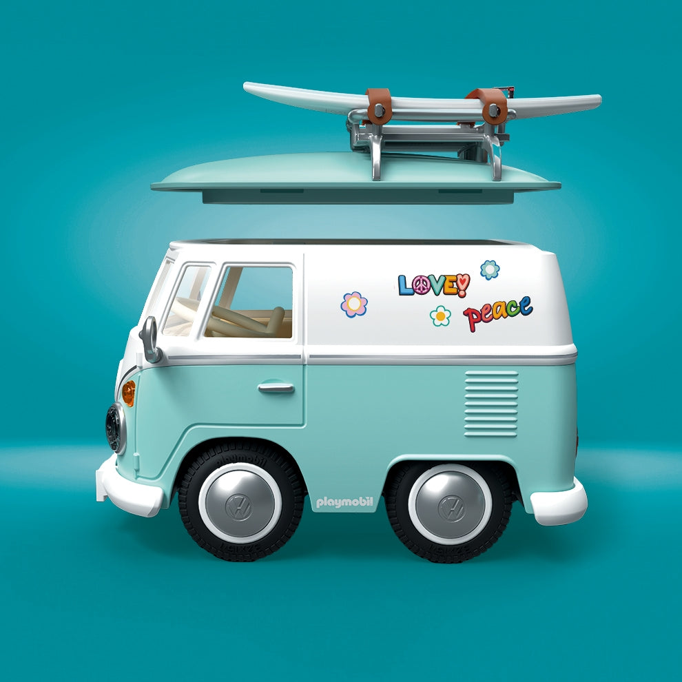 PLAYMOBIL x Volkswagen T1 Camper 71857 official licensed retro Volkswagen camper van with PLAYMOBIL figure and skateboard