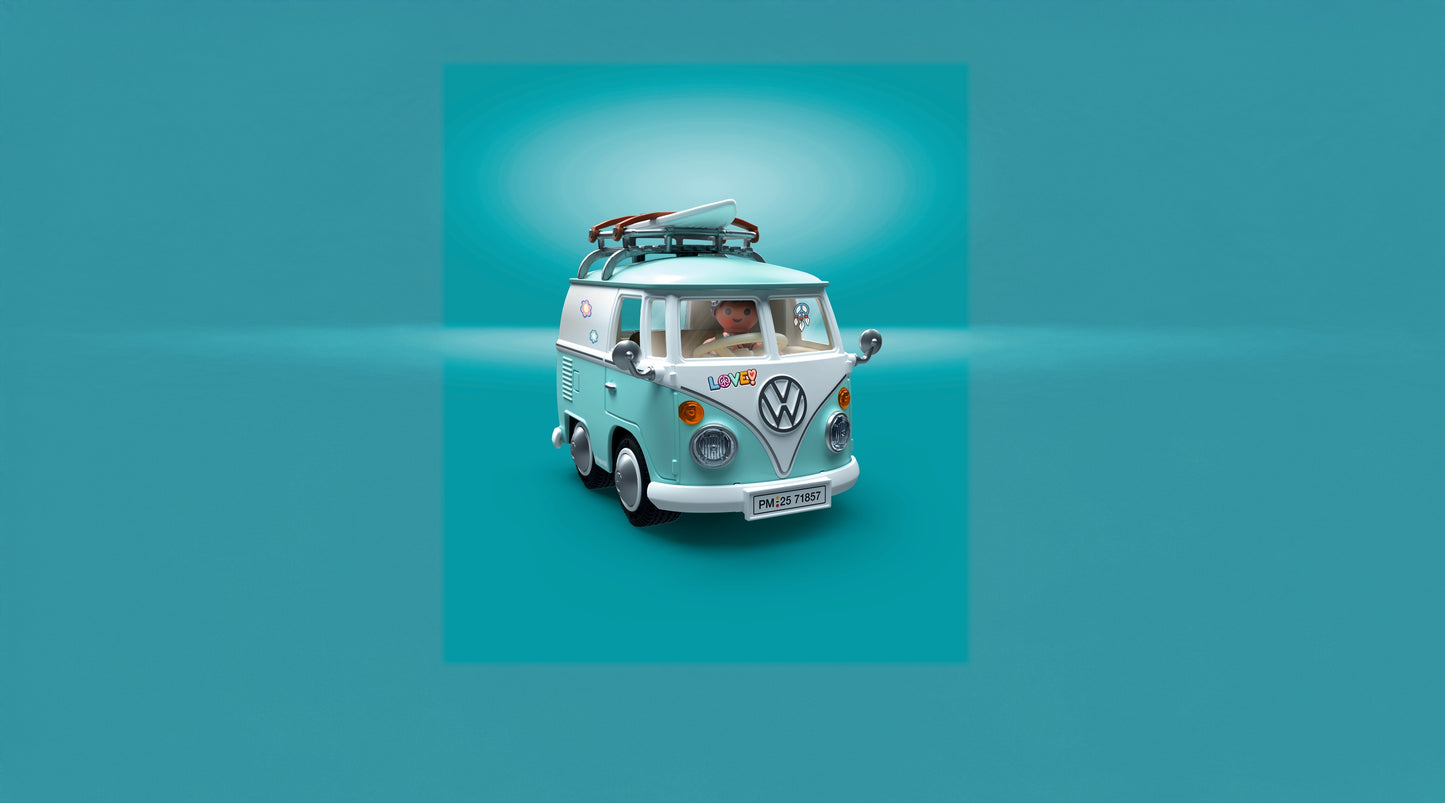 PLAYMOBIL x Volkswagen T1 Camper 71857 official licensed retro Volkswagen camper van with PLAYMOBIL figure and skateboard