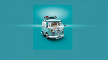 PLAYMOBIL x Volkswagen T1 Camper 71857 official licensed retro Volkswagen camper van with PLAYMOBIL figure and skateboard