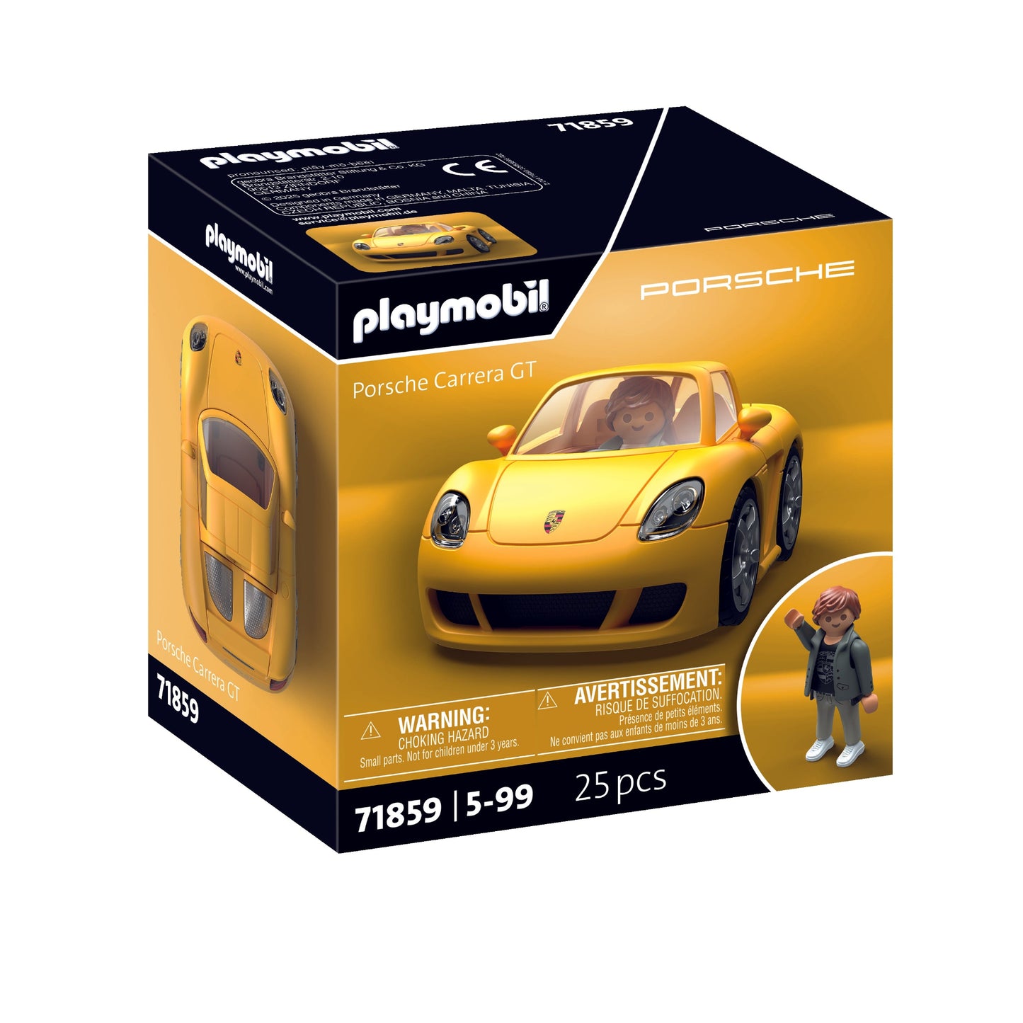 PLAYMOBIL x Porsche Carrera GT 71859 officially licensed Porsche sports car with removable roof and driver figure