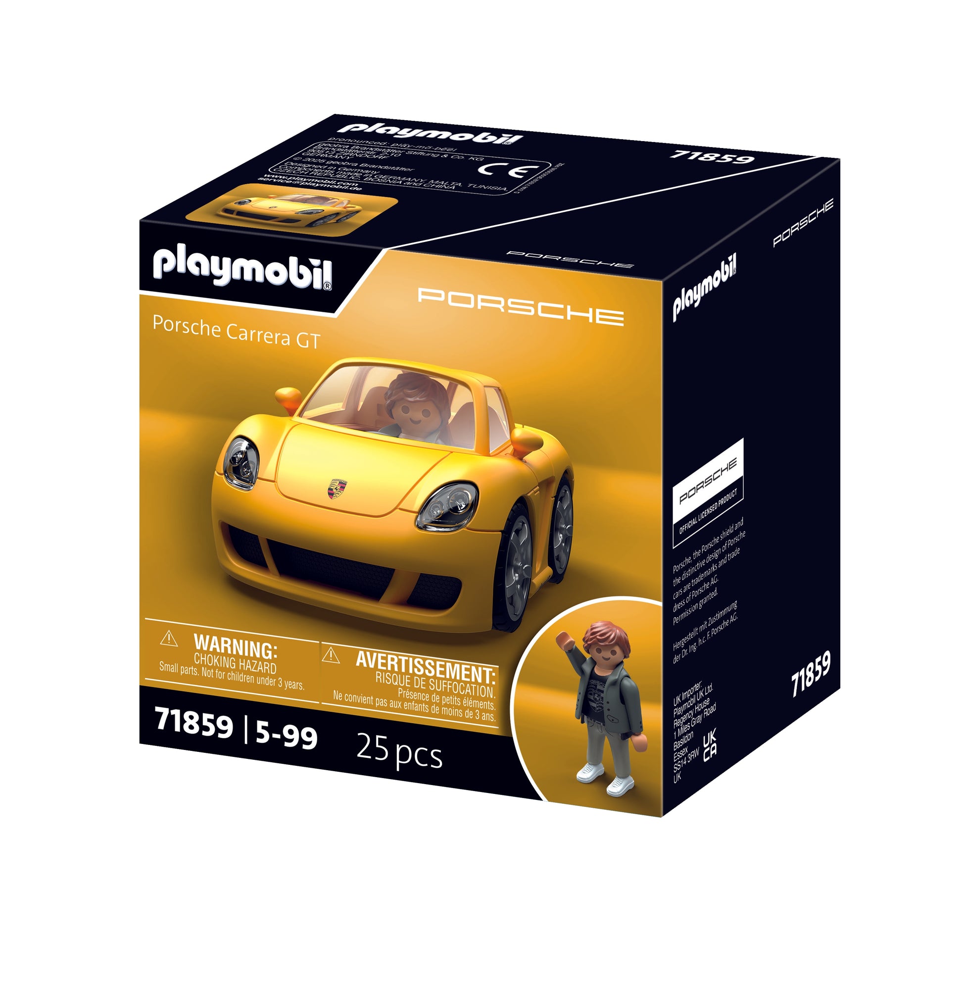 PLAYMOBIL x Porsche Carrera GT 71859 officially licensed Porsche sports car with removable roof and driver figure