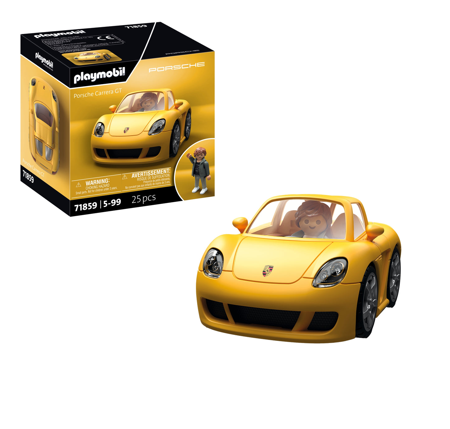 PLAYMOBIL x Porsche Carrera GT 71859 officially licensed Porsche sports car with removable roof and driver figure