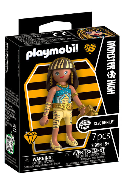 PLAYMOBIL Monster High Cleo De Nile collectible figure with gold details and handbag accessory