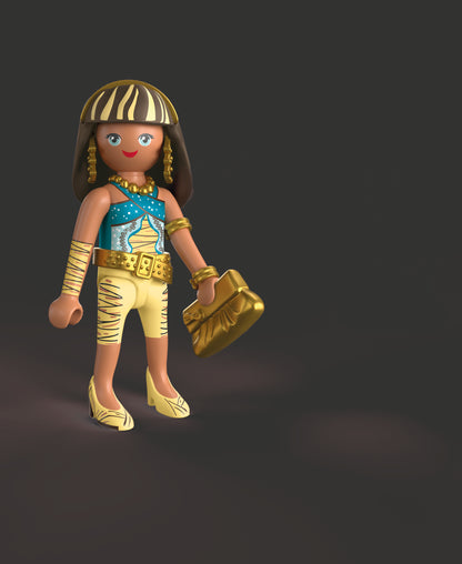 PLAYMOBIL Monster High Cleo De Nile collectible figure with gold details and handbag accessory