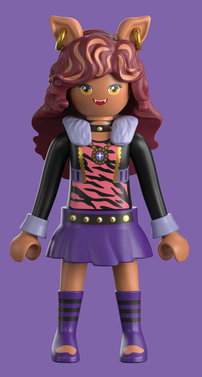 PLAYMOBIL Monster High Cleo De Nile collectible figure with gold details and handbag accessory