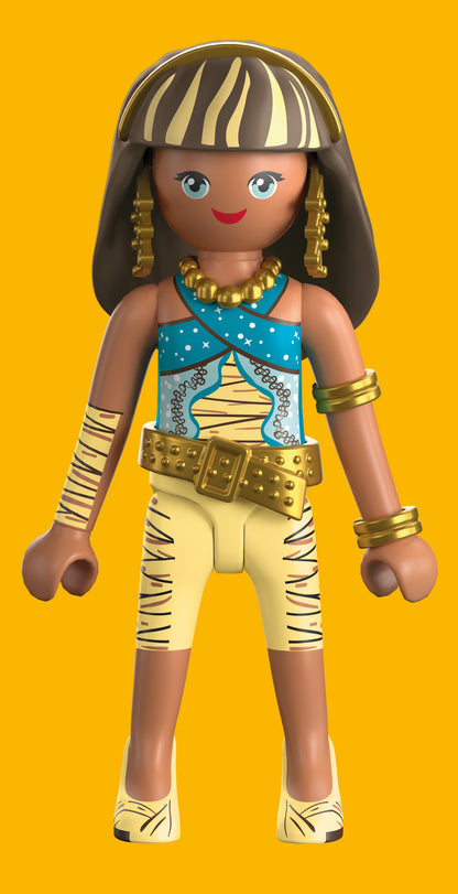 PLAYMOBIL Monster High Cleo De Nile collectible figure with gold details and handbag accessory