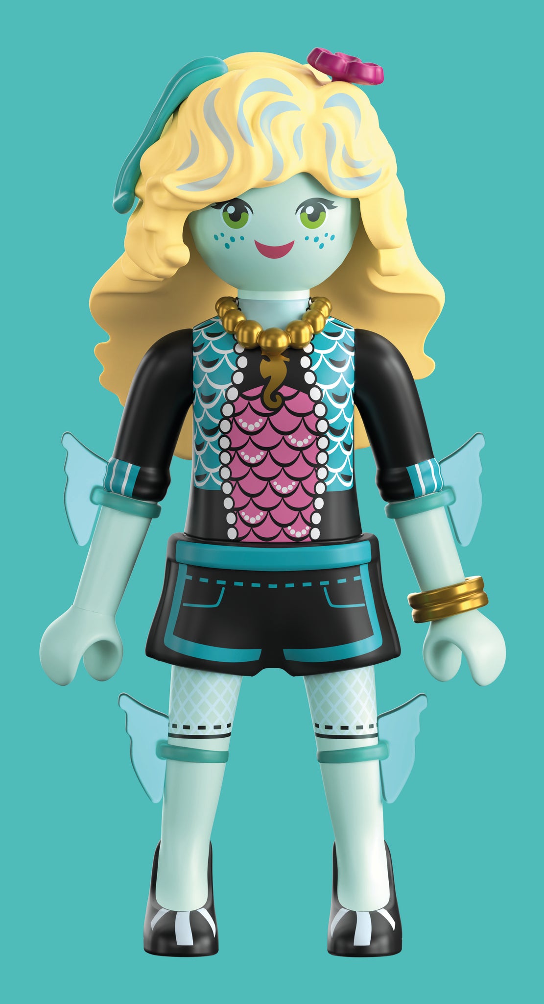 PLAYMOBIL Monster High Cleo De Nile collectible figure with gold details and handbag accessory