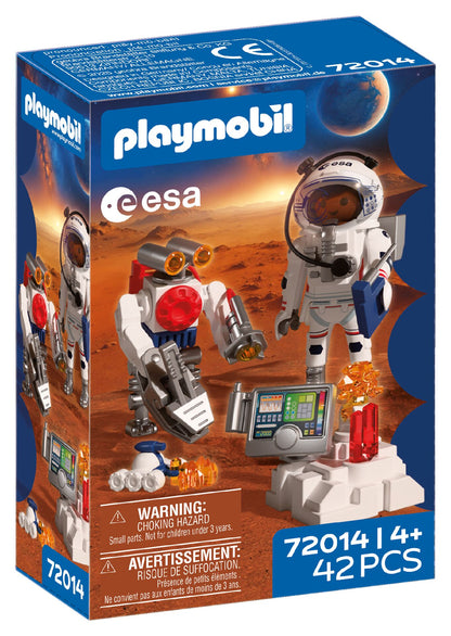 PLAYMOBIL ESA Astronaut with Robot 72014 Mars exploration playset with astronaut, robot and analysis station