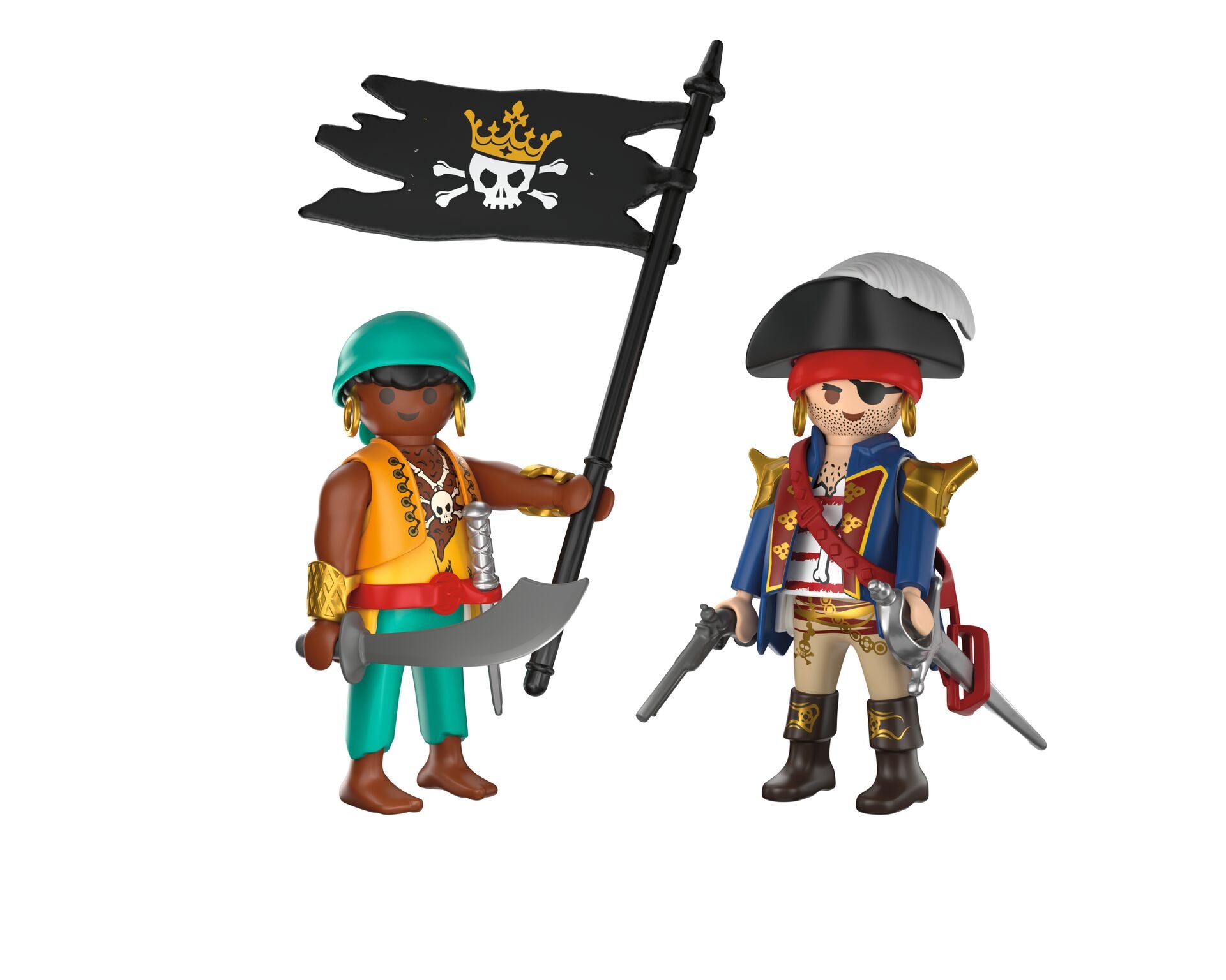 PLAYMOBIL DuoPack Pirates 72024 with two pirate figures, swords, pistol and pirate flag