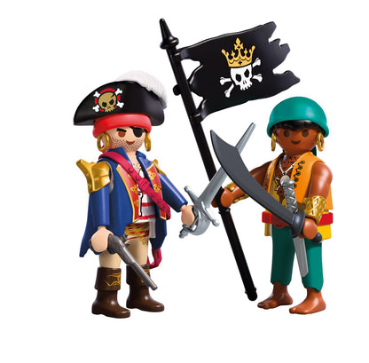 PLAYMOBIL DuoPack Pirates 72024 with two pirate figures, swords, pistol and pirate flag