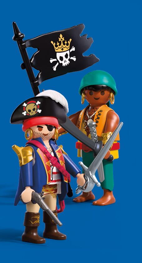 PLAYMOBIL DuoPack Pirates 72024 with two pirate figures, swords, pistol and pirate flag