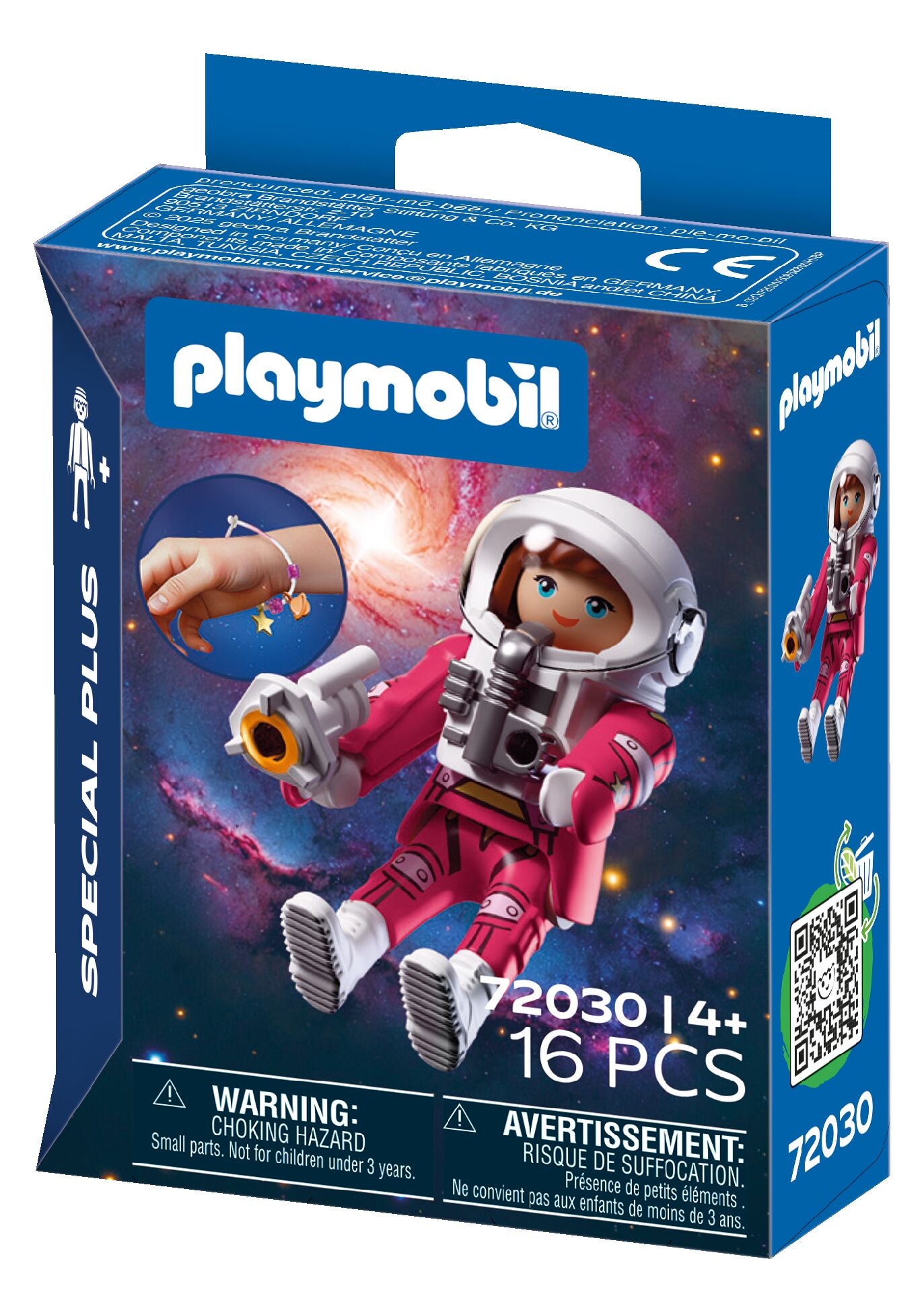 PLAYMOBIL Special Plus Astronaut 72030 with astronaut figure, helmet, laser blaster and glow-in-the-dark bracelet