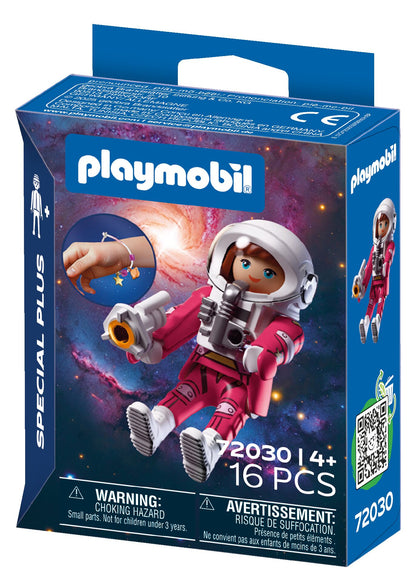PLAYMOBIL Special Plus Astronaut 72030 with astronaut figure, helmet, laser blaster and glow-in-the-dark bracelet
