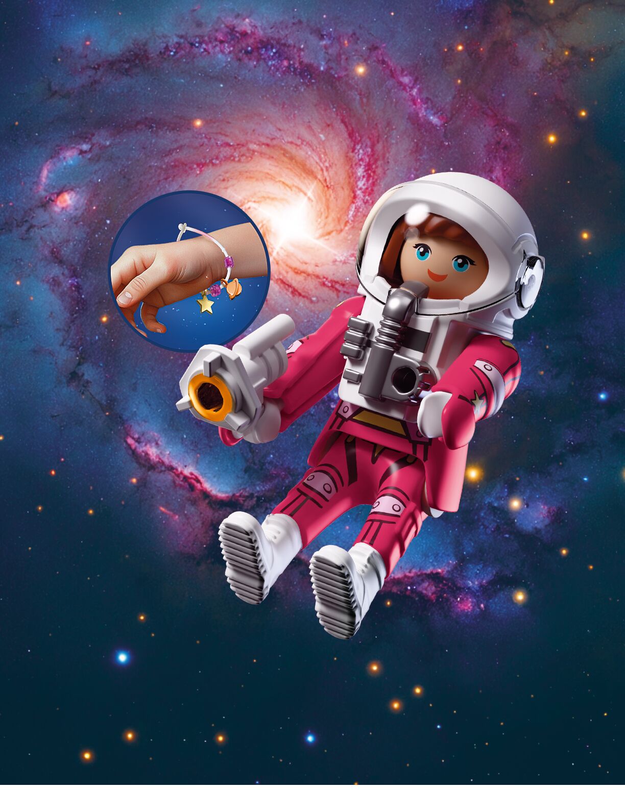 PLAYMOBIL Special Plus Astronaut 72030 with astronaut figure, helmet, laser blaster and glow-in-the-dark bracelet
