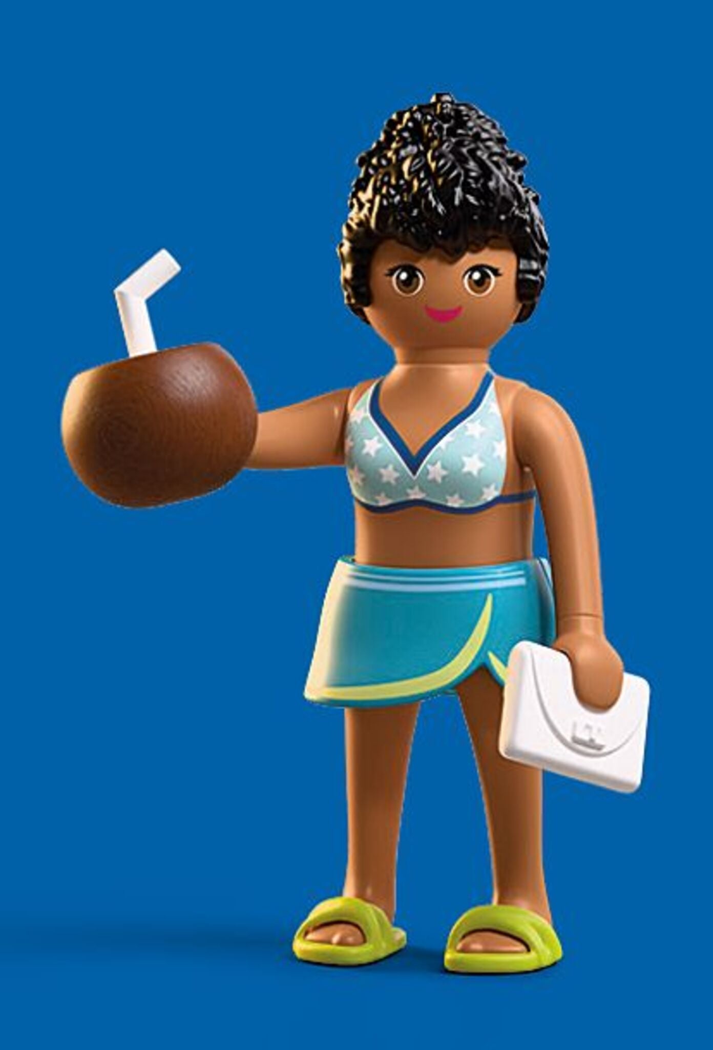 PLAYMOBIL Special Plus Vacationer 72032 beach holiday figure with towel, beach bag, coconut drink and accessories