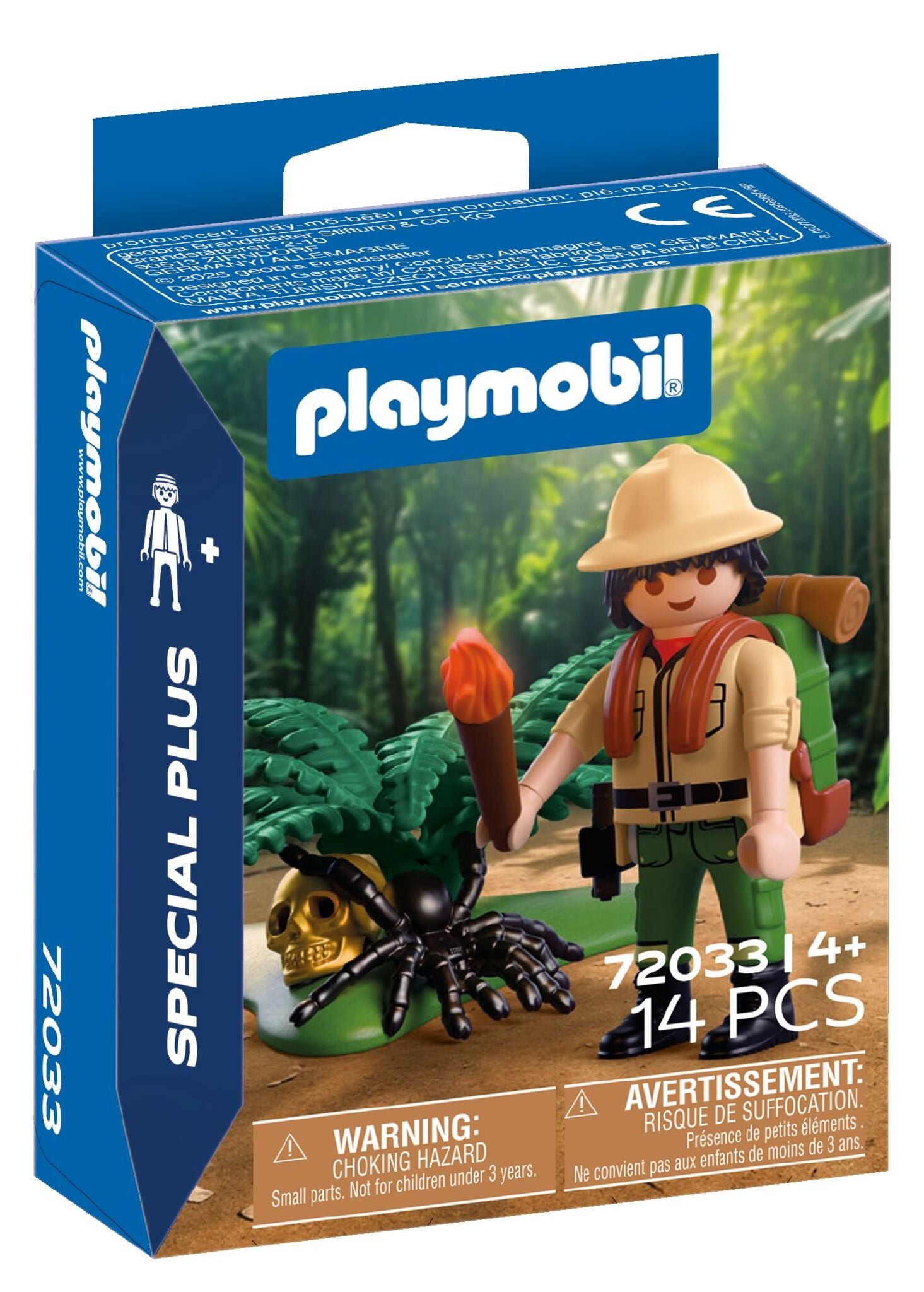 PLAYMOBIL Adventurer 72033 Special Plus jungle explorer with backpack, torch, tarantula and golden skull