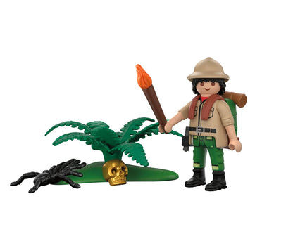 PLAYMOBIL Adventurer 72033 Special Plus jungle explorer with backpack, torch, tarantula and golden skull