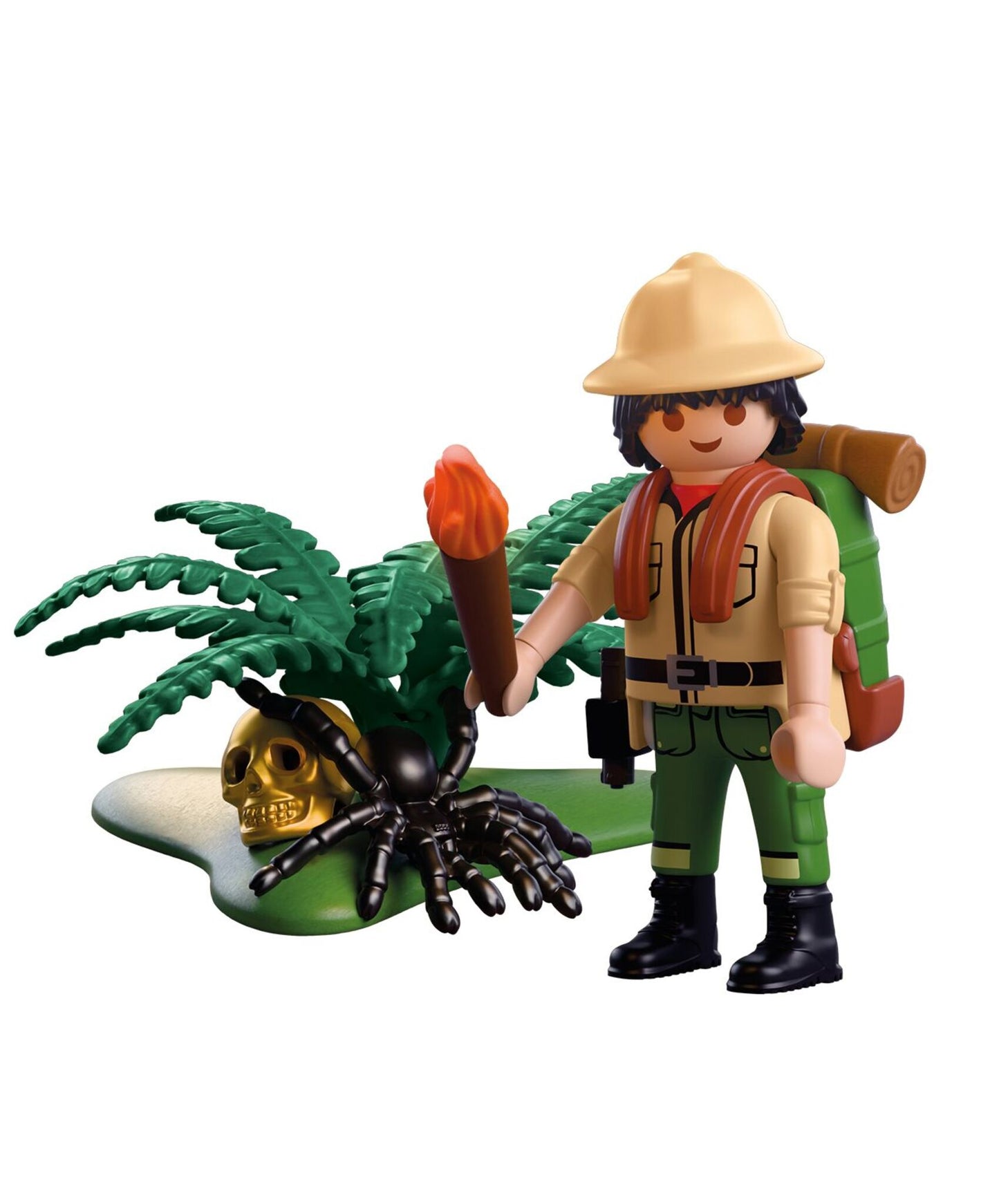 PLAYMOBIL Adventurer 72033 Special Plus jungle explorer with backpack, torch, tarantula and golden skull