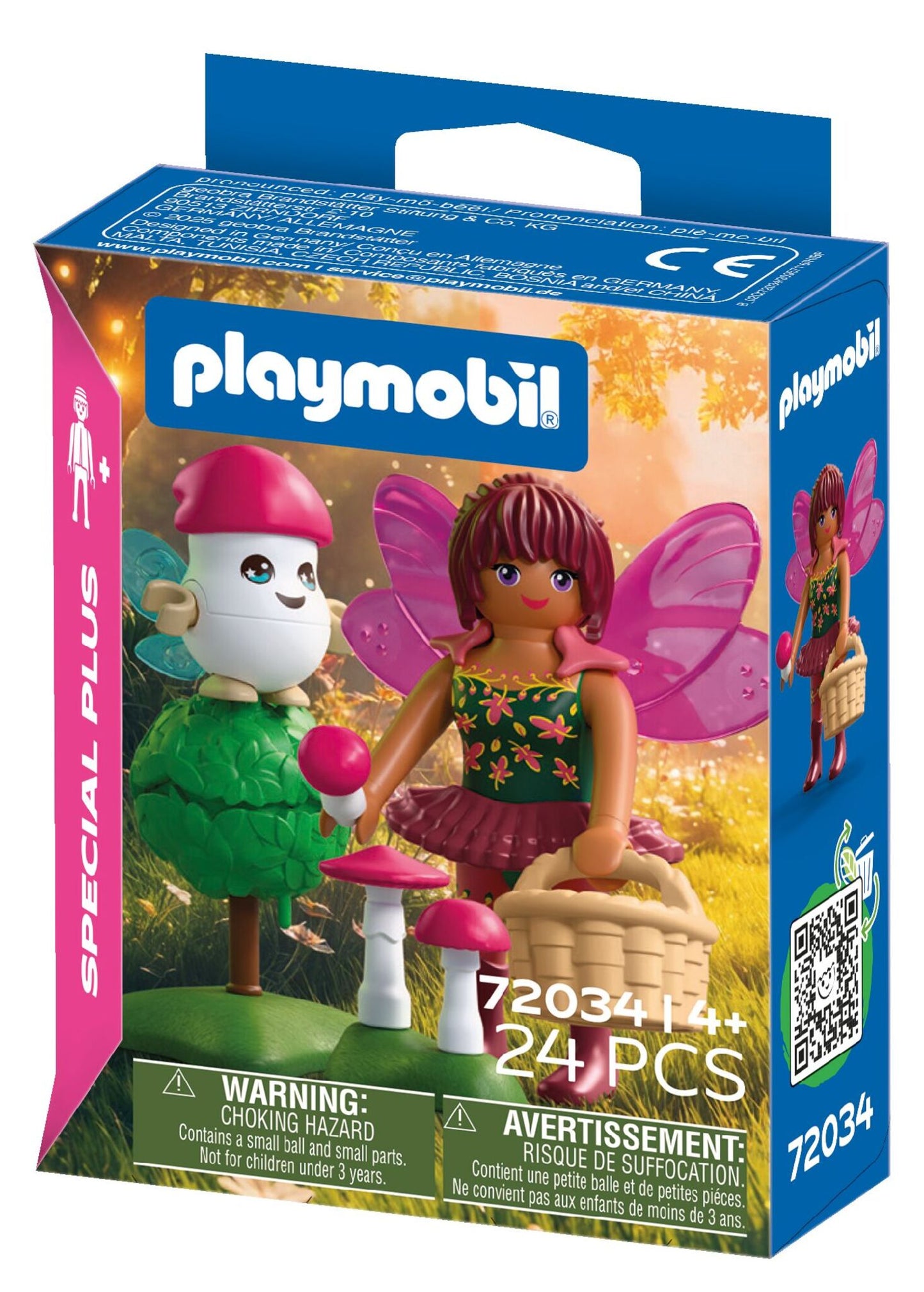 PLAYMOBIL Fairy with Cute Helper 72034 featuring a forest fairy, Joyling companion, mushrooms and woodland accessories