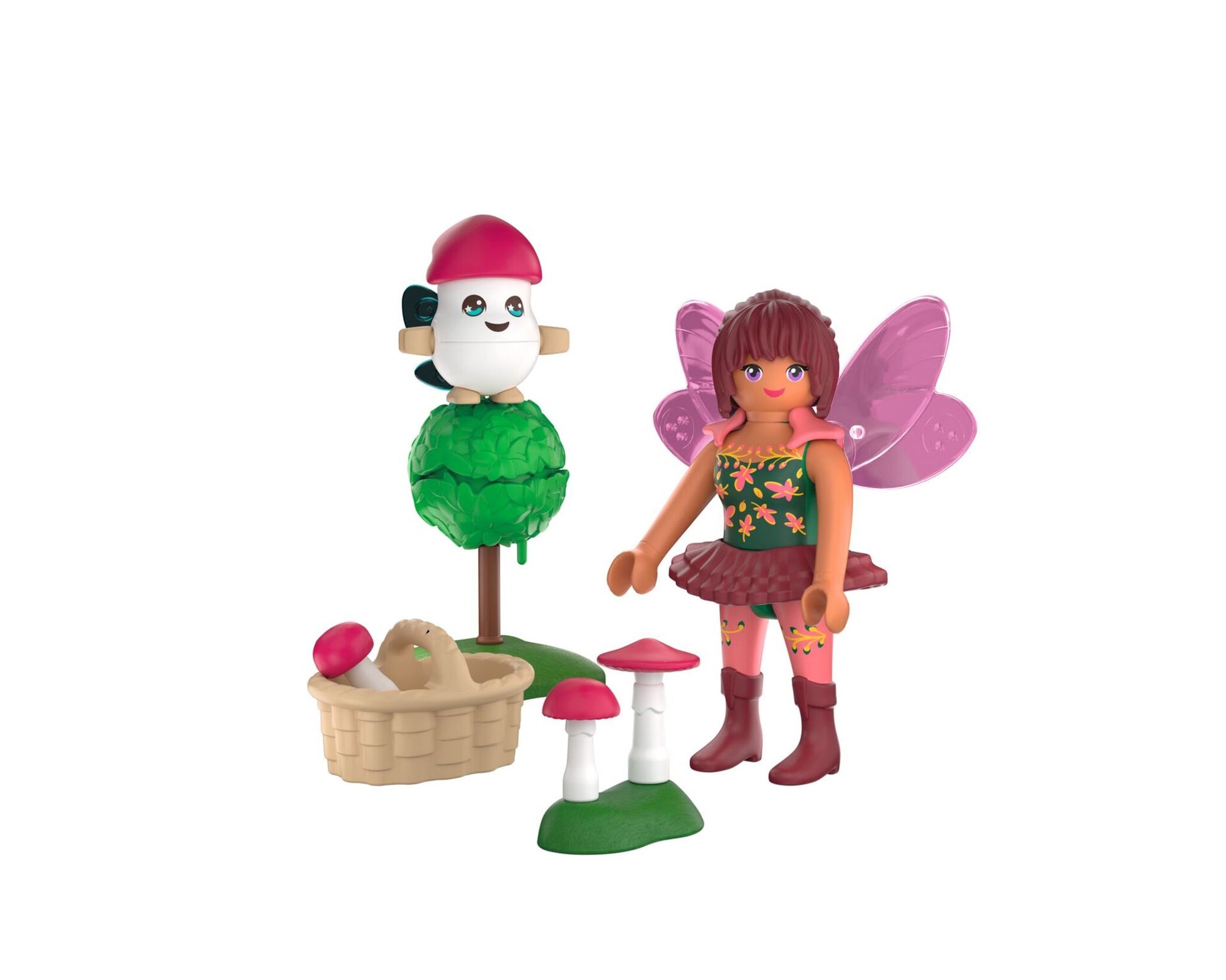 PLAYMOBIL Fairy with Cute Helper 72034 featuring a forest fairy, Joyling companion, mushrooms and woodland accessories